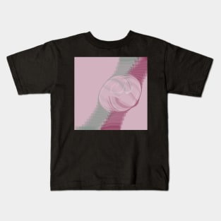 "Synchronized Serenade - A Mesmerizing and Playful Dance of Two Forms" - Pink And Grey Painting Digital Artwork Kids T-Shirt